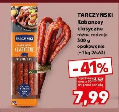 Kabanosy wieprzowe Tarczy艅ski kabanos klasyczny promocja
