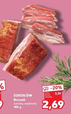 Boczek surowy, wędzony Sokołów promocja w Kaufland