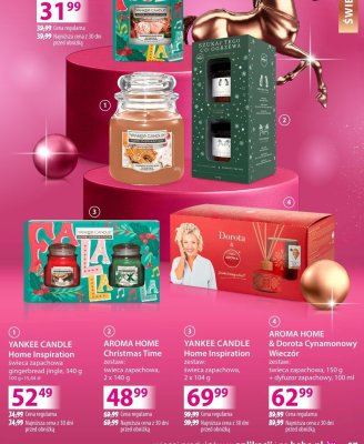 Zestaw AROMA HOME & Dorota Cynamonowy Wieczór świeca zapachowa, 150 g + dyfuzor zapachowy, 100 ml promocja w Hebe