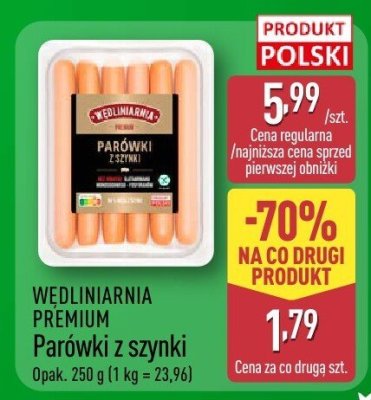 Parówki z szynki WEDLINIARNIA PREMIUM promocja w Aldi