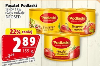 Pasztet Podlaski różne rodzaje DROSED promocja w Prim Market