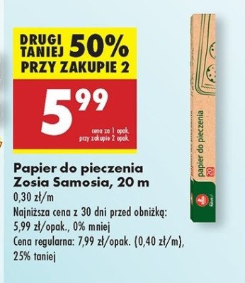 Papier do pieczenia 20 m Zosia samosia promocja