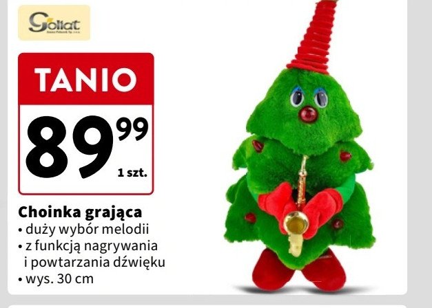 Choinka grająca 30 cm Goliat promocja w Intermarche