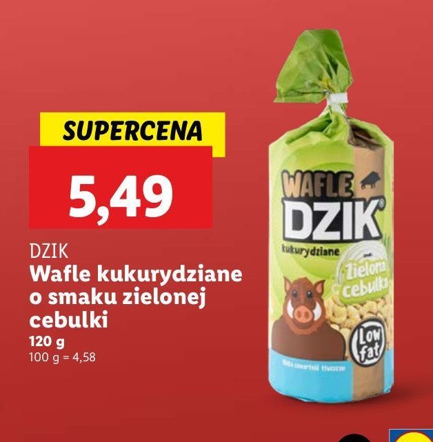 Wafle kukurydziane zielona cebulka Dzik promocja