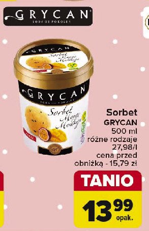 Sorbet z brzoskwini i marakui Grycan promocja