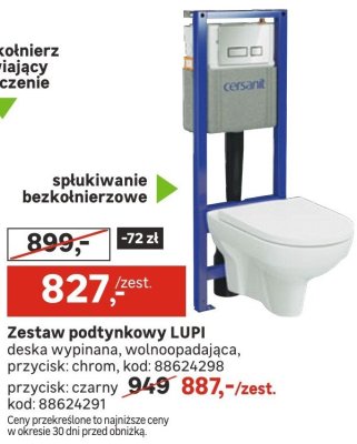 Zestaw podtynkowy LUPI deska wypinana, wolnoopadająca, przycisk: czarny promocja w Leroy Merlin