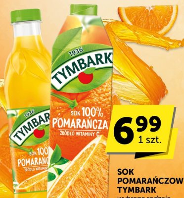 Sok pomarańczowy Tymbark 100% 1l promocja