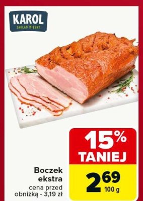 Boczek ekstra KAROL promocja w Carrefour Market