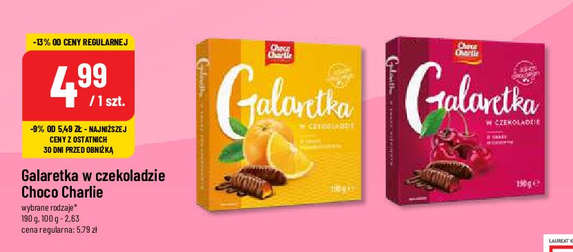 Galaretki w czekoladzie wiśniowe Choco charlie promocja