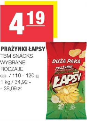Prażynki Lapsy TBM Snacks promocja w SPAR