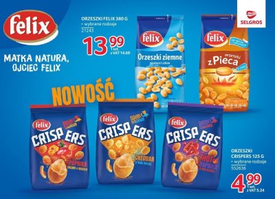 Orzeszki Felix 380g wybrane rodzaje promocja w Selgros