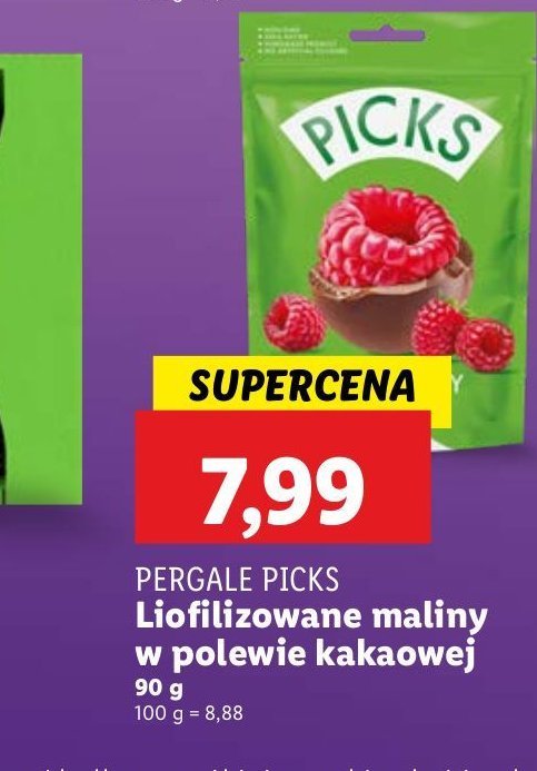 Maliny w czekoladzie Picks promocja w Lidl