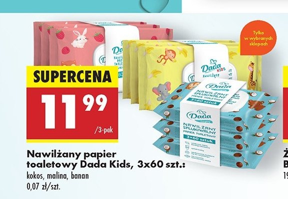 Papier toaletowy nawilżany banan Dada promocja w Biedronka