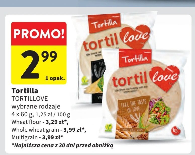 Tortilla pszenna Tortillove promocja w Intermarche