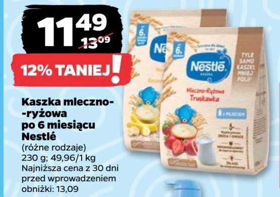 Kaszka mleczno-ryżowa z bananami Kaszka nestle promocja