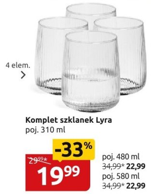 Komplet szklanek Lyra promocja w Black Red White
