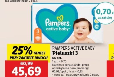 Pieluszki dla dzieci midi Pampers active baby promocja