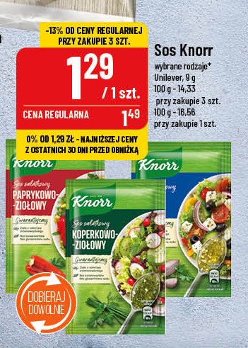 Paprykowo-ziołowy Knorr sos sałatkowy promocja