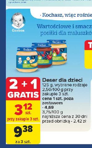 Deserek mus z jabłek i gruszek Gerber promocja w Carrefour