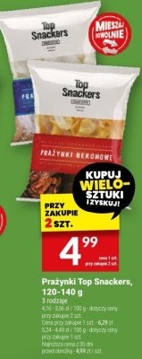 Prażynki Top Snackers, 120-140 g promocja w Twój Market