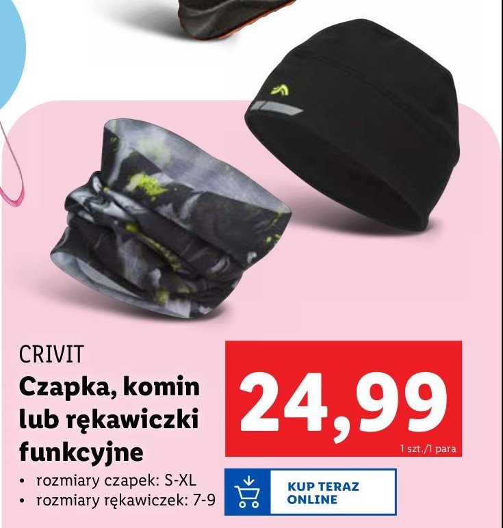 Czapka funkcyjna Crivit promocja w Lidl