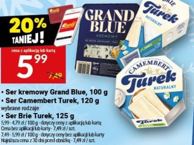 Ser Camembert Turek, 120 g promocja w Twój Market