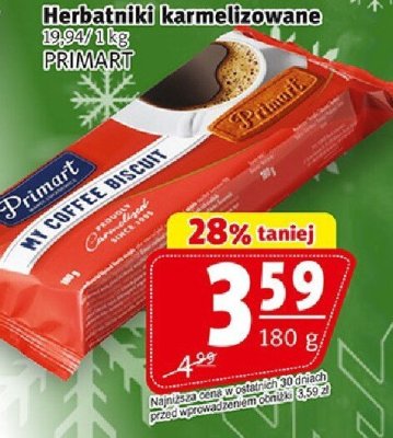 Herbatniki karmelizowane PRIMART promocja w Prim Market