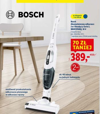 Odkurzacz akumulatorowy Bosch 2 w 1 Readyy'y Serie 2, BBHF2PARQ promocja w Lidl