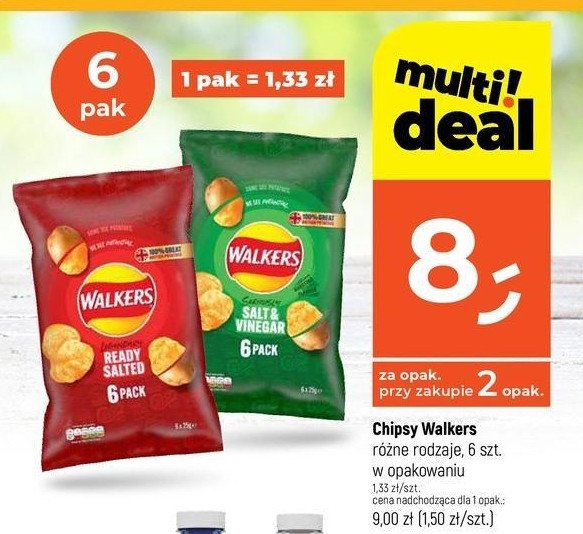 Chipsy salt & vinegar WALKERS FRITO LAY WALKERS promocja w Dealz