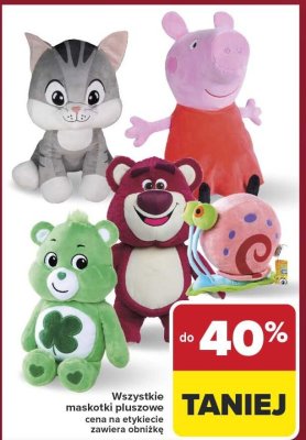 Maskotki pluszowe różne rodzaje promocja w Carrefour