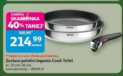Zestaw patelni Ingenio Cook Tefal śr: 22 cm i 26 cm promocja w Auchan