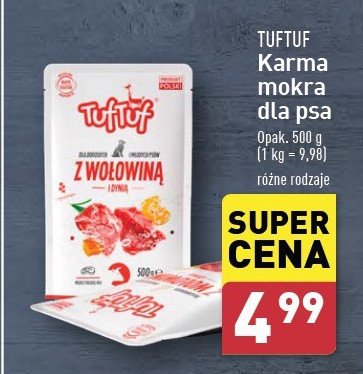 Karma dla psa z wołowiną Tuf tuf promocja