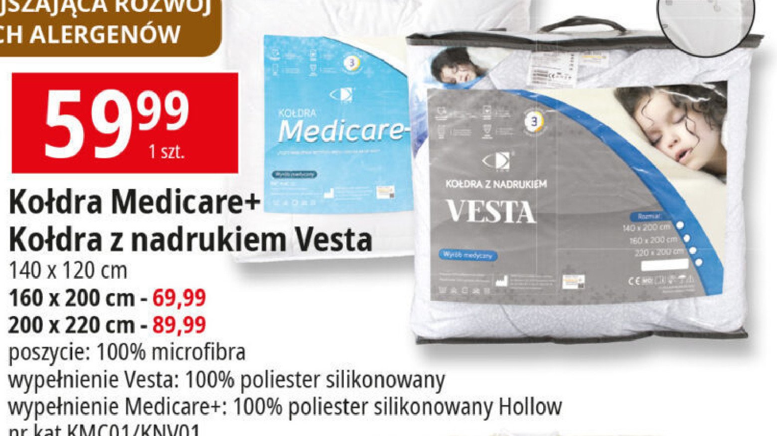 Kołdra vesta 140 x 200 cm Amw promocja w Leclerc