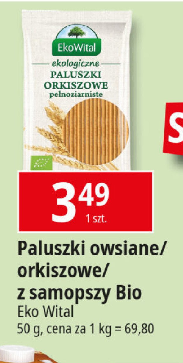 Paluszki z samopszy pełnoziarniste Ekowital promocja