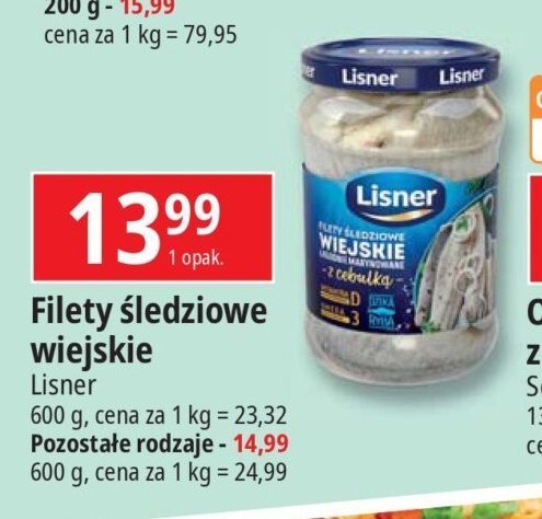 Filety śledziowe po wiejsku Lisner promocja