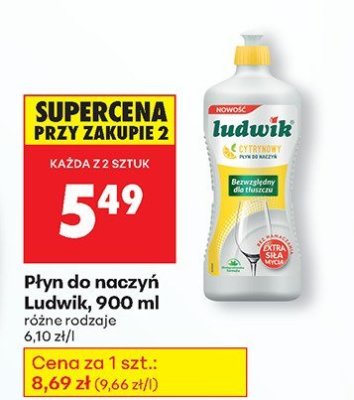 Płyn do naczyń Ludwik, 900 ml promocja w Biedronka