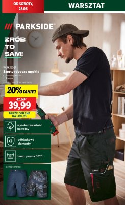 Szorty robocze 48-58 Parkside promocja