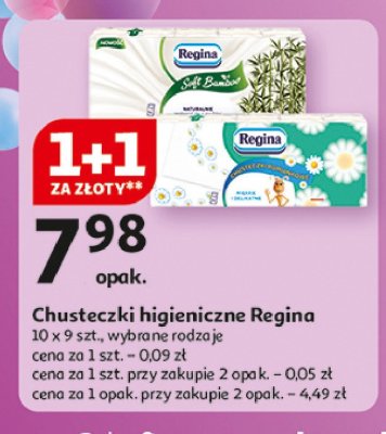 Chusteczki higieniczne rumiankowe Regina promocja