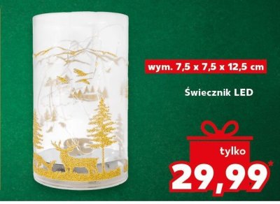Świecznik LED wym. 7,5 x 7,5 x 12,5 cm promocja w Kaufland