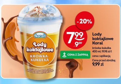 Lody koktajlowe Koral krówka-kukułka promocja w Żabka