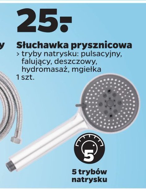 Słuchawka prysznicowa 5-funkcyjna promocja