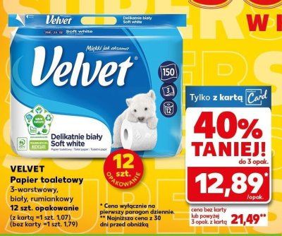 Papier toaletowy 3-warstwowy, biały 12 szt. promocja w Kaufland