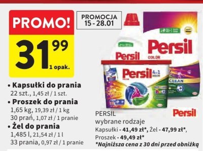 Kapsułki do prania PERSIL wybrane rodzaje promocja w Intermarche