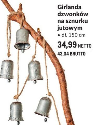 Girlanda dzwonków na sznurku jutowym promocja w Makro