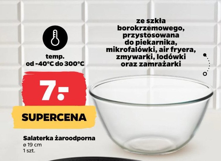 Salaterka żaroodporna 19 cm promocja w Netto