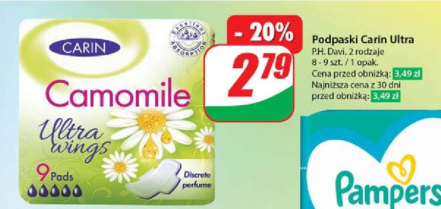 Podpaski camomile CARIN promocja