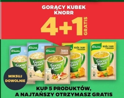 Zupa Gorący Kubek, różne rodzaje 4+1 GRATIS promocja w Netto
