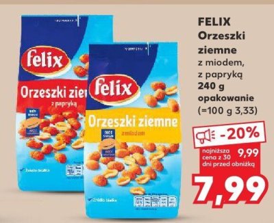 Orzeszki FELIX ziemne z miodem, z papryką 240 g promocja w Kaufland