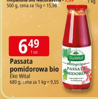 Passata pomidorowa bio Eko Wital promocja w Leclerc