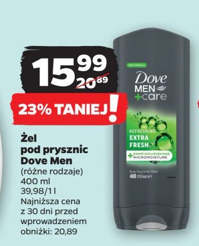 Żel pod prysznic extra fresh Dove men+care promocja